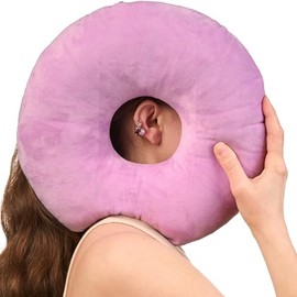 Piercing cushion with hole, doughnut cushion for ear pain, piercing cushion with adjustable filling, round ear cushions with hole, ear cushions for ear piercing, pillow