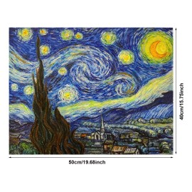 Dokpav La Noche Estrellada 5d Pintura De Diamantes Para Decoración