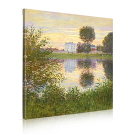 DECORARTS - Monet Impressionist Wall Art, The Ball-Shaped Tree, Argenteui, Giclee Canvas for Home Office or Hallway, 24x24, Ready to Hang, Made in USA