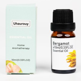 Uhaurouy Uhaurouy Bergamot Essential Oil, Natural Essential Oils, 0.33FL.OZ Large Volume, Ideal for Home Office Car Use