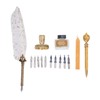Feather Pen Set with 10 Interchangeable Nib Fire Lacquer Wax