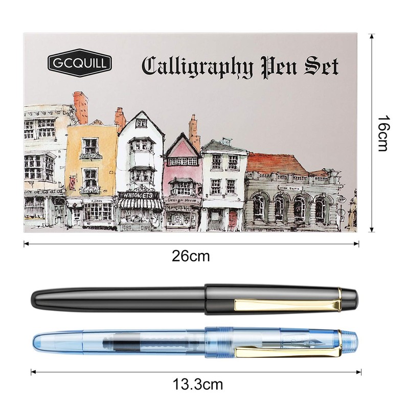 GC QUILL Calligraphy Set Fountain Pens 7 Different Size Nibs