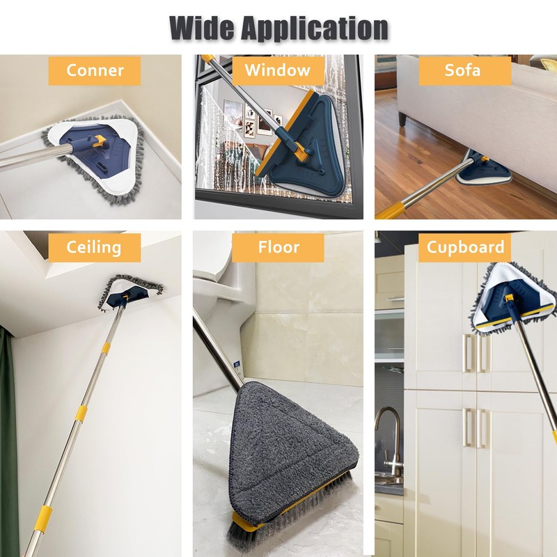 ShinyDew Wall Cleaner Mop with Long Handle, 5-in-1 Wall Cleaning