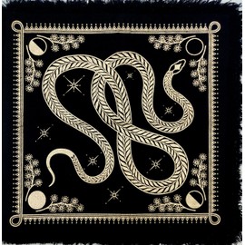 Altar Cloth 12 Constellation Sun, Star & Moon Universe Witchcraft Alter Tarot Spread Wicca Square Spiritual Witchery Supplies Celtic Cards Table Napkins Black Gold Wild Yessele 36 x 36 in