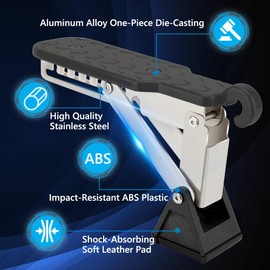 WODHMIEY Adjustable Roof Rack Door Step, Foldable Car Roof Rack Step, Universal Fit 7 Gear Car Latch Door Step, Adjustable Angles, Aluminum Alloy for Trucks Cars, SUV, RV, Off-road Vehicle(Black)