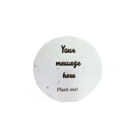 Of The Earth Handmade Paper - Wildflower Seed Paper Circles - Customizable - Choose Your Paper & Message - 2" Diameter -Set of 48