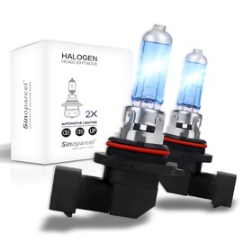 Sinoparcel 9006/HB4 Bombilla halógena mejorada más brillante - 2 años de WTY - repuesto para faros delanteros de 55W y luces de niebla blanca - paquete de 2