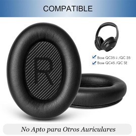 Almohadillas para Audífonos Bose QuietComfort 35 & Quiet Comfort 35II，Cushions Almohadillas de Repuesto de Cuero Proteico Suave,Cooling-Gel QuietComfort 35 / QC35 ii Headset Earpads Replacement