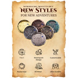 UD Roulette Dice DND Dice Dungeons and Dragons Metal Hollow Role Playing Dice D4, D6, D8, D10, D12, D20 and D% with Gift Box for Shadowrun, Pathfinder, Savage World, Warhammer and RPG Dice Games