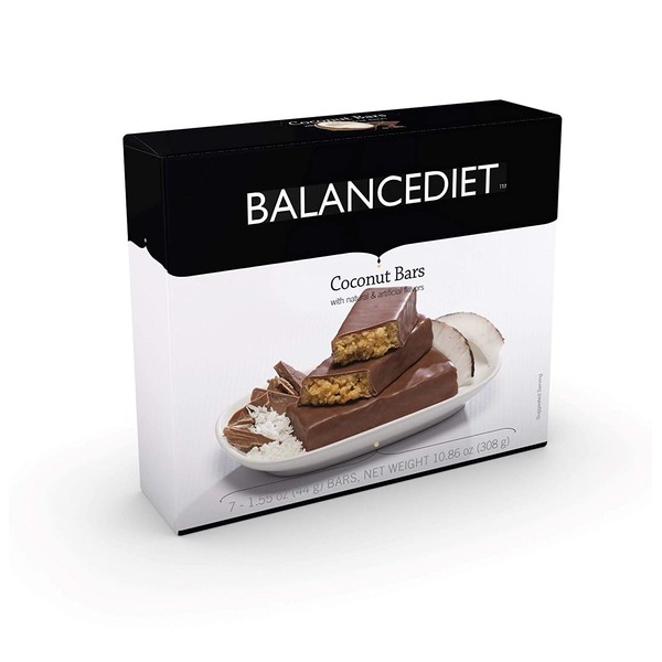 BalanceDiet™ | Protein Bar | 15g of Protein | Low Carb | 7 Bar Box (Coconut Crunch)