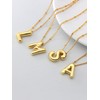 Gold K Initial Necklace Fashion Bubble Letter Pendant with Satellite