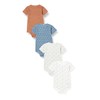PIPPI Unisex Baby Bodysuit SS AO-Printed (4-Pack) Shaping Bodysuit, Blue,