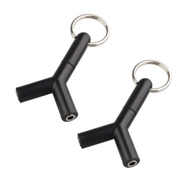 Futheda Headphone Splitter 3.5mm Jack Y Shape Dual Adapter Audio Stereo Splitter 2 Way 3.5mm Jack to 2 Ports 3.5mm Female with Keyring Black