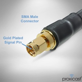 Proxicast 25 ft SMA Male to N Male Premium 400 Series Low-Loss Coax Cable (50 Ohm) for 4G LTE, 5G Modems/Routers, Ham, ADS-B, GPS, RF Radio to Antenna or Surge Arrester Use (Not for TV or WiFi)