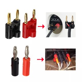 cecilya12 Single Dual Tip 4mm Banana Plug For Amplifier Receiver Loudspeaker Connector Lot - 4mm single tip, 30pcs