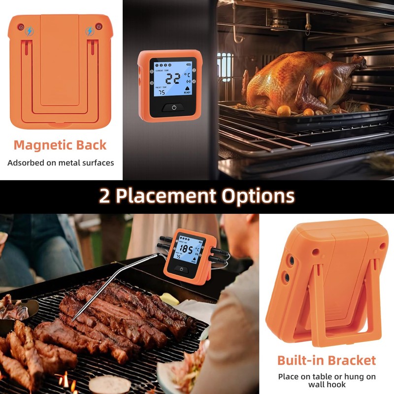 Mcbazel Smart Bluetooth Meat Thermometer with 4 Probes, Digital Food