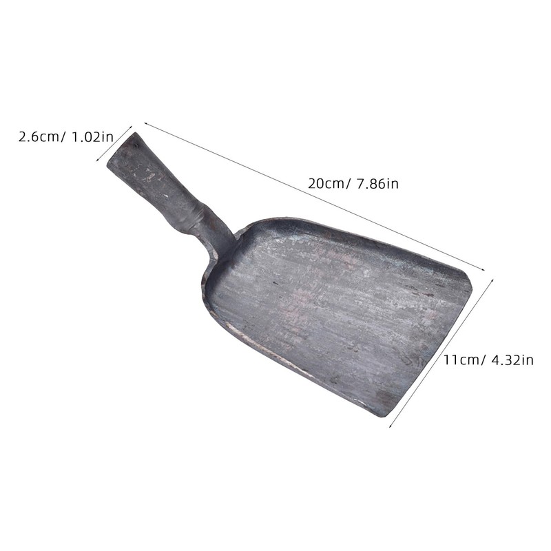 Kichvoe Forged Iron Fireplace Shovel Heavy Duty Ash Coal Shovel