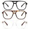 MMOWW Oversized Poilt Reading Glasses for Women Men 3 Pack
