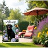 Welcome Spring Summer Black Lab Garden Flags 12x18 Double Sided