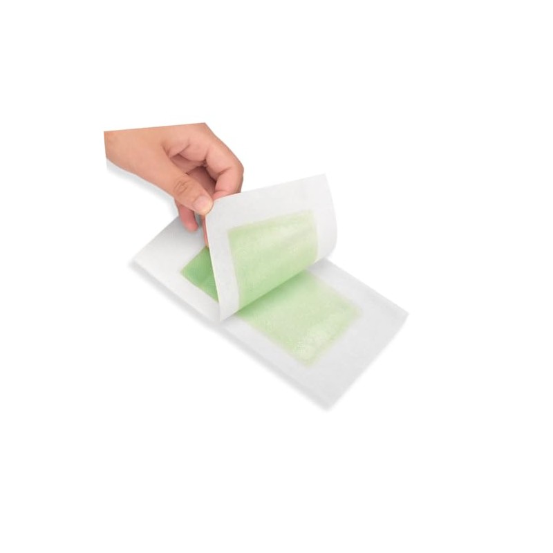 10 piezas Tiras de Cera Depilatoria Doble Cara Verde para
