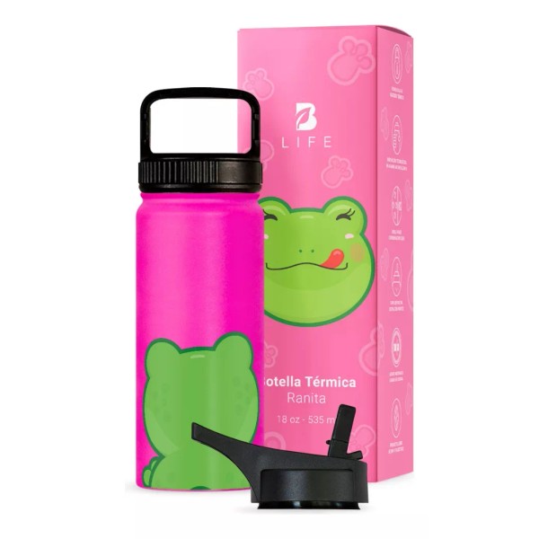 B Life Termo De Agua Para Niños 18oz Con Popote