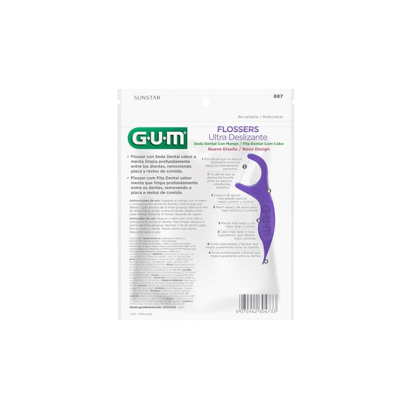 GUM® - Hilo Dental con Soporte y Sabor Menta -