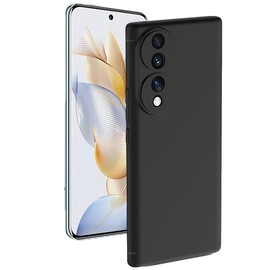 QWYJ Funda for Honor 90 5G Case Protectora de TPU Suave Ultrafina Matte Minimalista Liso (Negro)