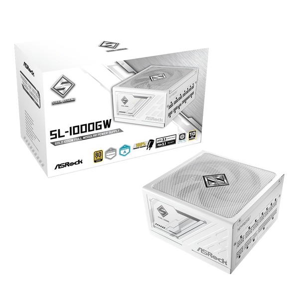 ASRock Steel Legend White Power Supply 1000W ATX 3.1 PCle