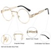 Dollger 2 Pack Sunglasses Metal Retro Round Steampunk Glasses Mirror