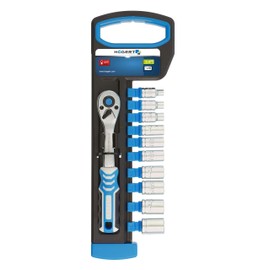 Högert Technik - Steckschlüsselsatz mit Umschaltknarre 1/4" -Ratsche mit Bits – Ratschenschlüssel Steckschlüssel Set Knarre Schlüssel Multinuss Nüsse – aus Chrom-Vanadium-Legierungsstahl