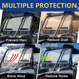 StarknightMT RZR Windshield, Clear Back Windsreen Compatible with 2014-2023 Polaris RZR XP 1000/4 1000/ XP TURBO/4 TURBO RZR Accessories Rear Window Strong Polycarbonate Dust Panel