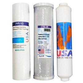 Replacement filter set for 3 Stage Reverse Osmosis Revolution Black Series 3 Stage Water Purifier