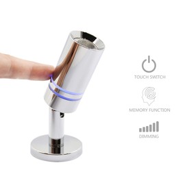 Small 12V RV Reading Light 3W DC 12 Volt LED Camper Lights Interior Warm White Interior lights with Built-in Dimmer Touch Switch of Blue Decor Light On Trailer Van Truck Car Motorhome Caravan Boat