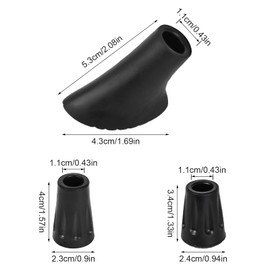 Pack of 12 Hiking Pole Baskets Non-Slip Snow Plates for Hiking Poles Universal, 3 Types Rubber Trekking Pole Tips with Thread, Protection for Hiking Pole Tips, Walking Poles Rubber Buffer 11 mm