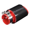 Universal Exhaust Tip Tail Throat Glossy Carbon Fiber Red Pipe