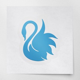 Decal Stickers of Swan 3 (Azure Blue) (Set of 2) Premium Waterproof Vinyl Decal Stickers for Laptop Phone Accessory Helmet Car Window Mug Tuber Cup Door Wall Decoration - ANDstic814242BE