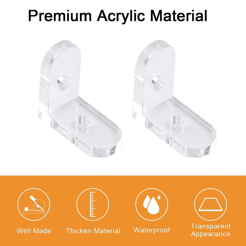 MOROBOR Acrylic Corner Bracket, 3 Hole Right Angle Clear Brackets