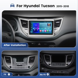 for Hyundai Tucson 2015 2016 2017 2018, 2+64GB Android 13 Car Radio with Wireless Carplay Android Auto, 9'' Touchscreen Car Stereo with WiFi, GPS Navi, Bluetooth, FM/RDS SWC EQ+AHD Backup Camera