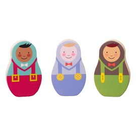 Rosa & Bo Woodlies Collectibles Set of 3 Wooden Character Toys for Toddlers 12+ Montessori Fantasy Little World Play (Billy, Tommy & Bobby)