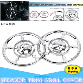 Unbranded Chrome Speaker Grill Cover Trim For Harley Street Electra Glide FLHX FLHT FLHTK