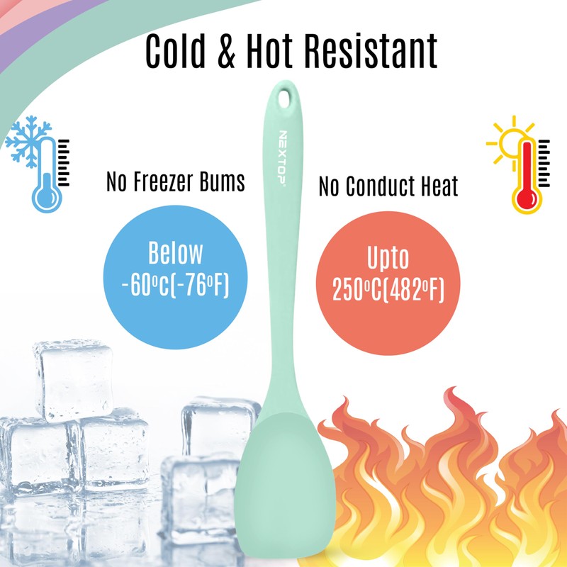 NEXTOP Silicone Spoon Spatula Set of 4 - Heat Resistant