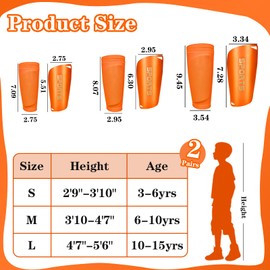 Soccer Shin Guards Soccer Shin Pads Set with Shin Sleeves and Long Soccer Socks Optimized Insert Pocket Protective Soccer Lightweight Soccer Equipment for Boys Girls Men Soccer Game(Orange)