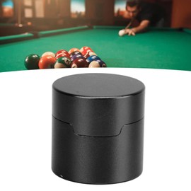 Pool Chalk Box, Round Handy Aluminum Alloy Billiard Chalk Holder, Easy to Carry (Black)