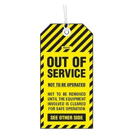 On Site Safety Out of Service Indoor/Card Tags with Eyelet and String 100-Pieces