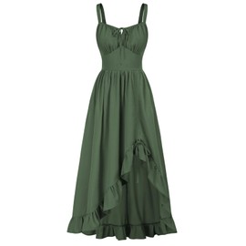 Renaissance Costume Women 2025 Summer Corset Dress Green Renaissance Dress Army Green L