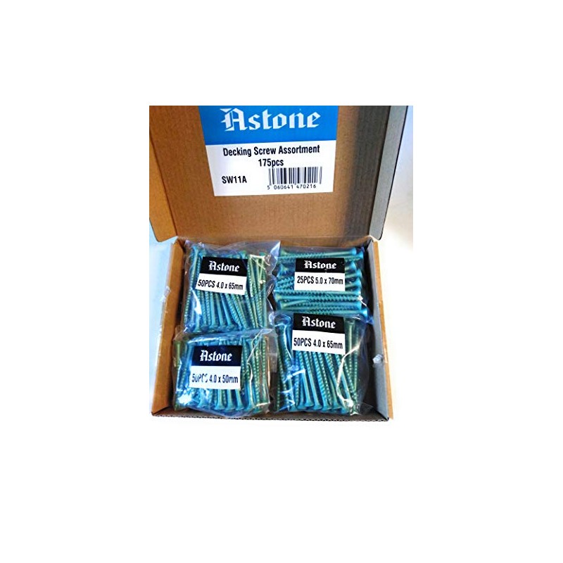 175 pc Astone Decking Screw Assortment (50mm, 65mm and 70mm)