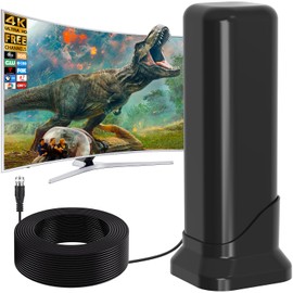 2025 TV Antenna Indoor Antenna for Smart TV Long Range HD Antenna for Local Channels with Strong Magnetic Base, 360° Reception Digital Antennas for Tv Without Cable Supports 8K 4K 1080P