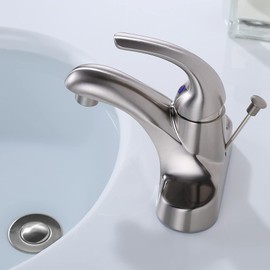 Bathroom Sink Drain with Lift Rod, Brushed Nickel Sink Drain with Overflow, ARCORA Drain Stopper for Vessel Sink