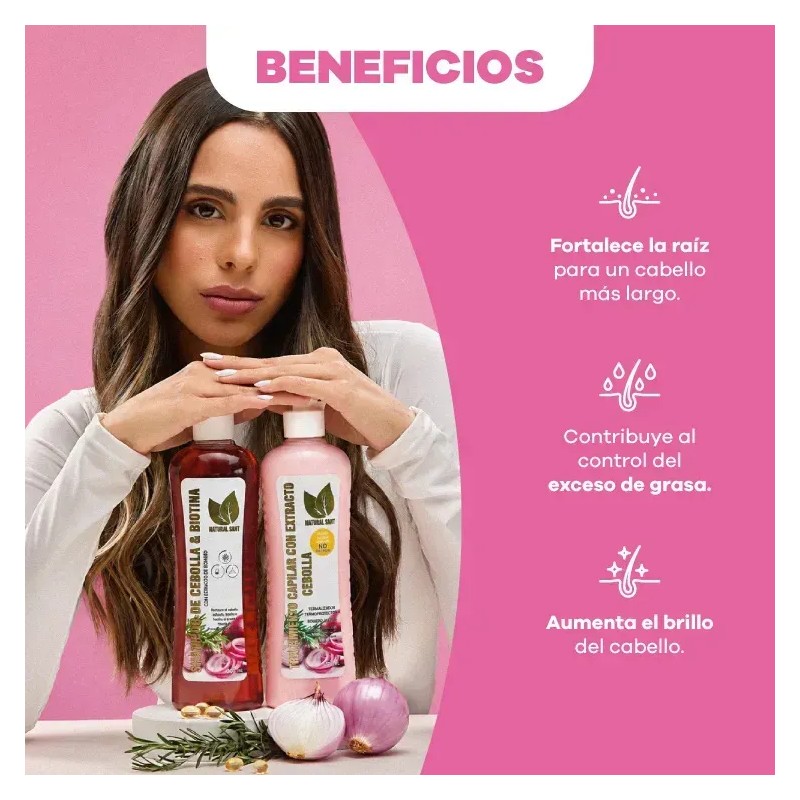 Shampoo De Cebolla Biotina Y Romero Crecimiento Capilar