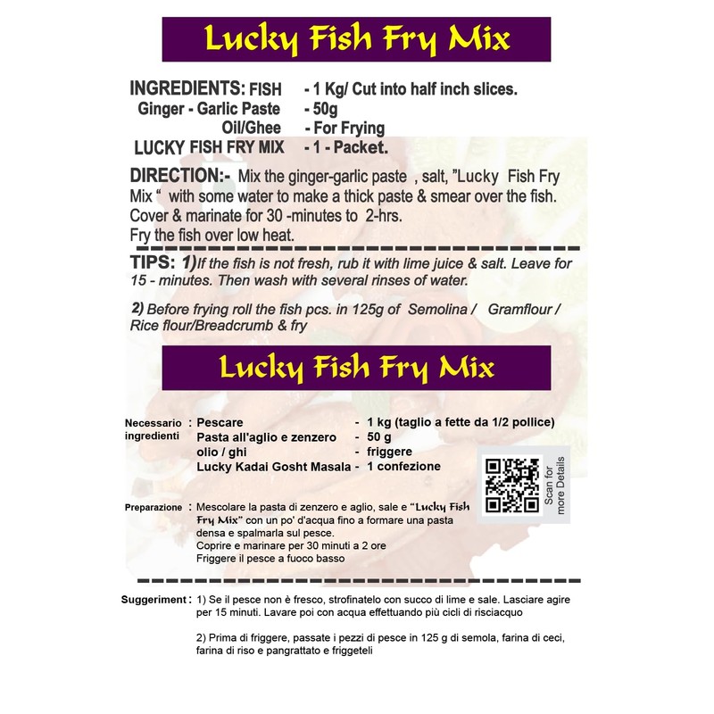 Lucky Masale Combo Fish Pack of 5 (3 Fish Fry,